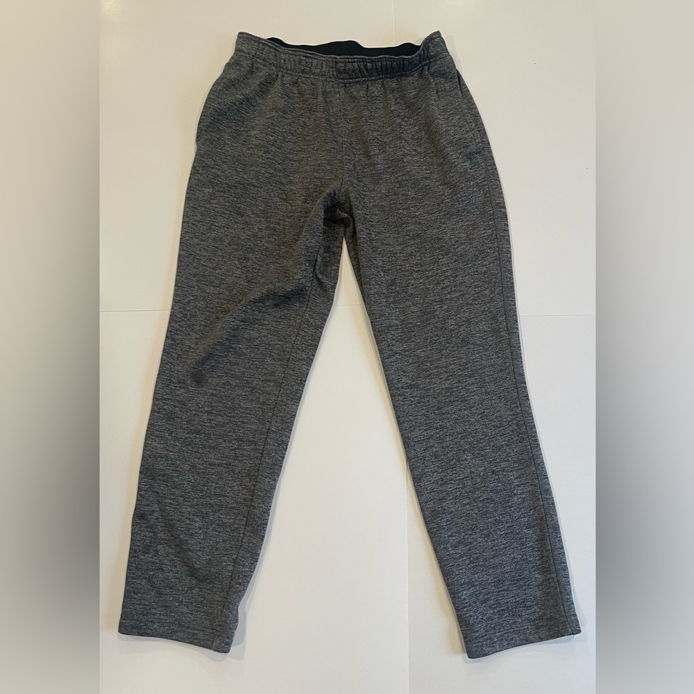 Adidas Men's Med Gray Fleece Sweatpants Straight Jogger, Athleisure, Climawarm
